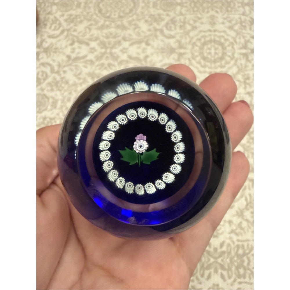 Vtg Caithness Miniature Thistle Scotland Paperweight Mini Mosaic